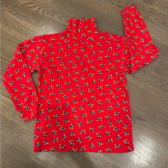 FUN 1980S MINI MICKEY MOUSE ALLOVER PRINT TURTLENECK LONG SLEEVE COTTON SHIRT - Picture 1 of 7